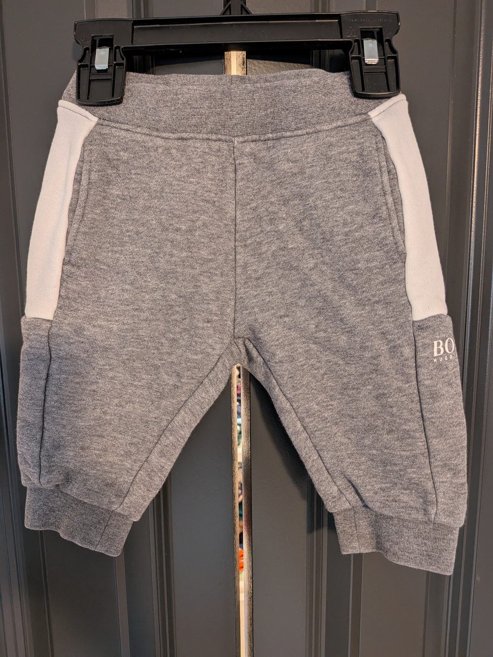 Hugo Boss Grey Joggers with White Side Panels
